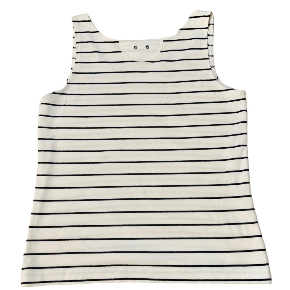 Chico’s Sz M White / Navy Striped Tank - Picture 2 of 6